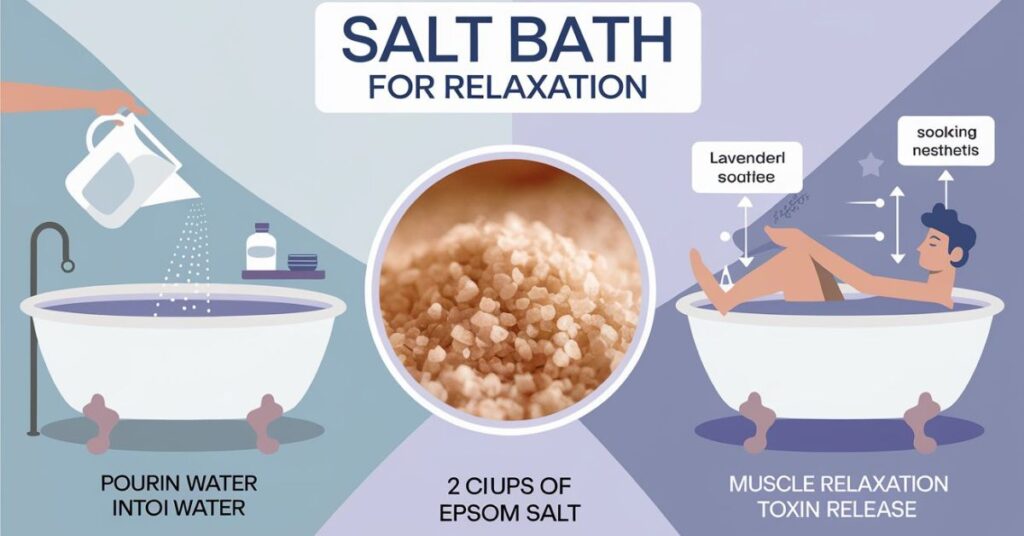 Benefits of water -Salt bath for relaxation.